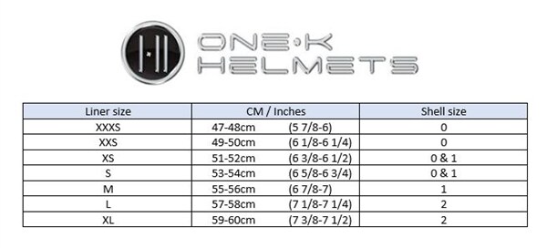 One K Size Chart