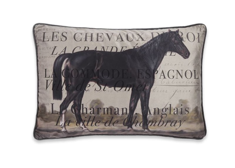 Cushion Les Chevaux - Taupe/olive