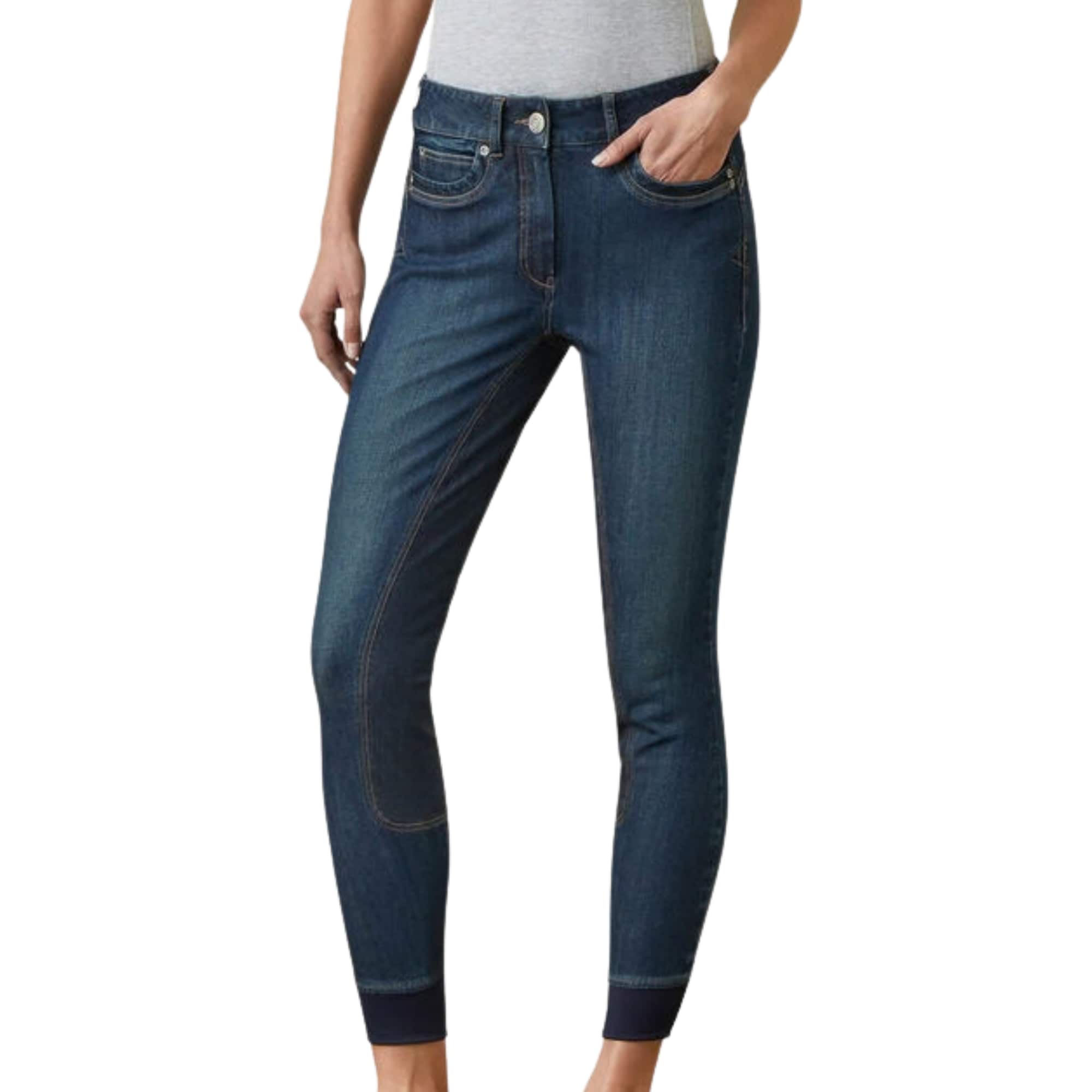 Halo Denim Grip Breeches - Navy