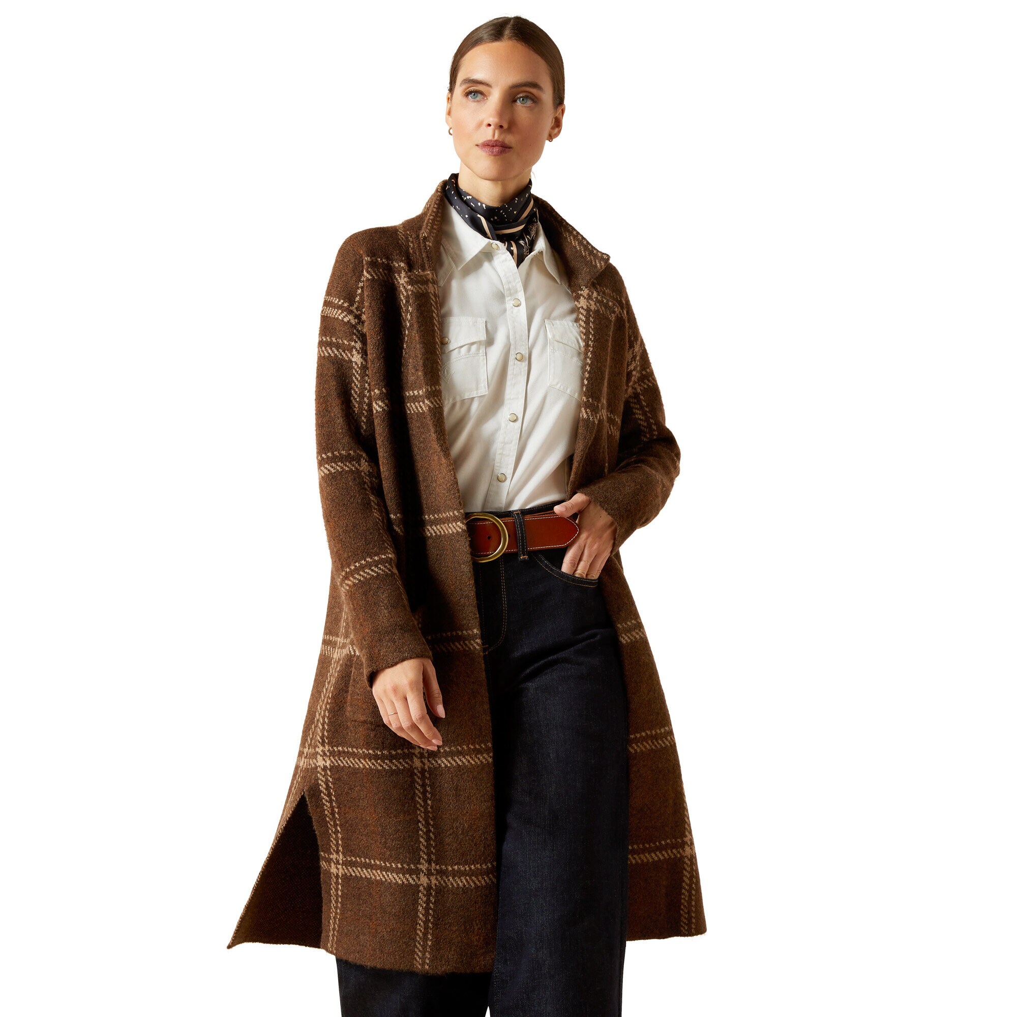 Ballston Cardigan - Sorrel Horse Plaid