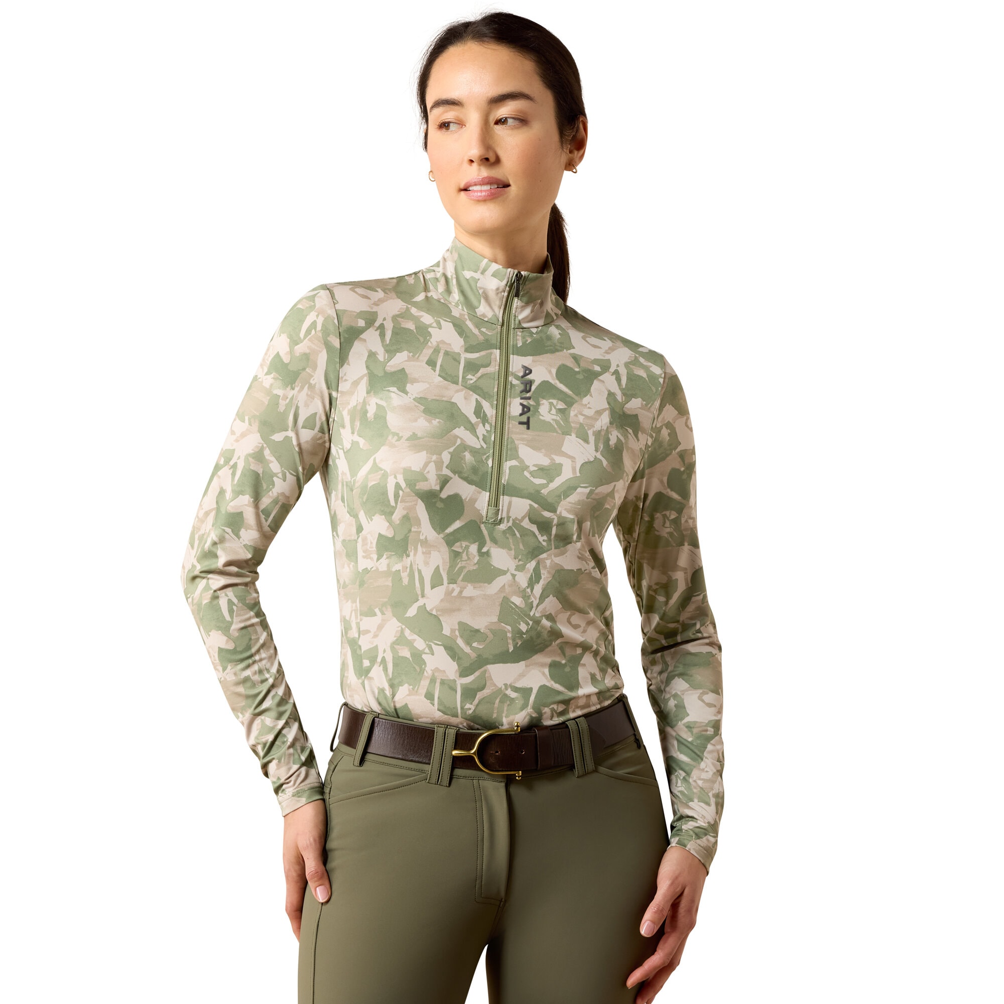 Riding shirt Lunaveil Baselayer - Olive Coincide Print