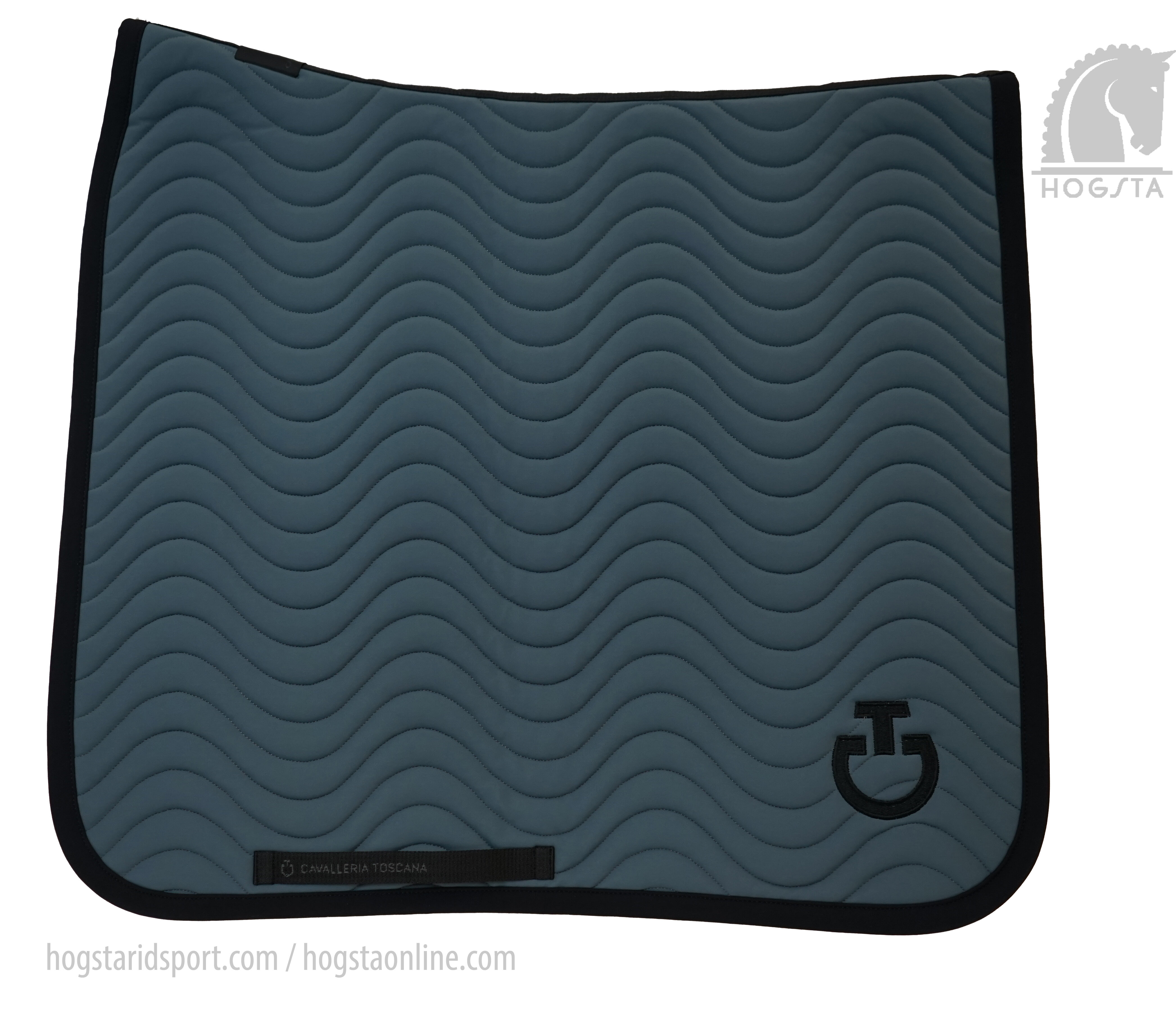 Wave Quilted Dressage Saddle Pad - Grey/Green