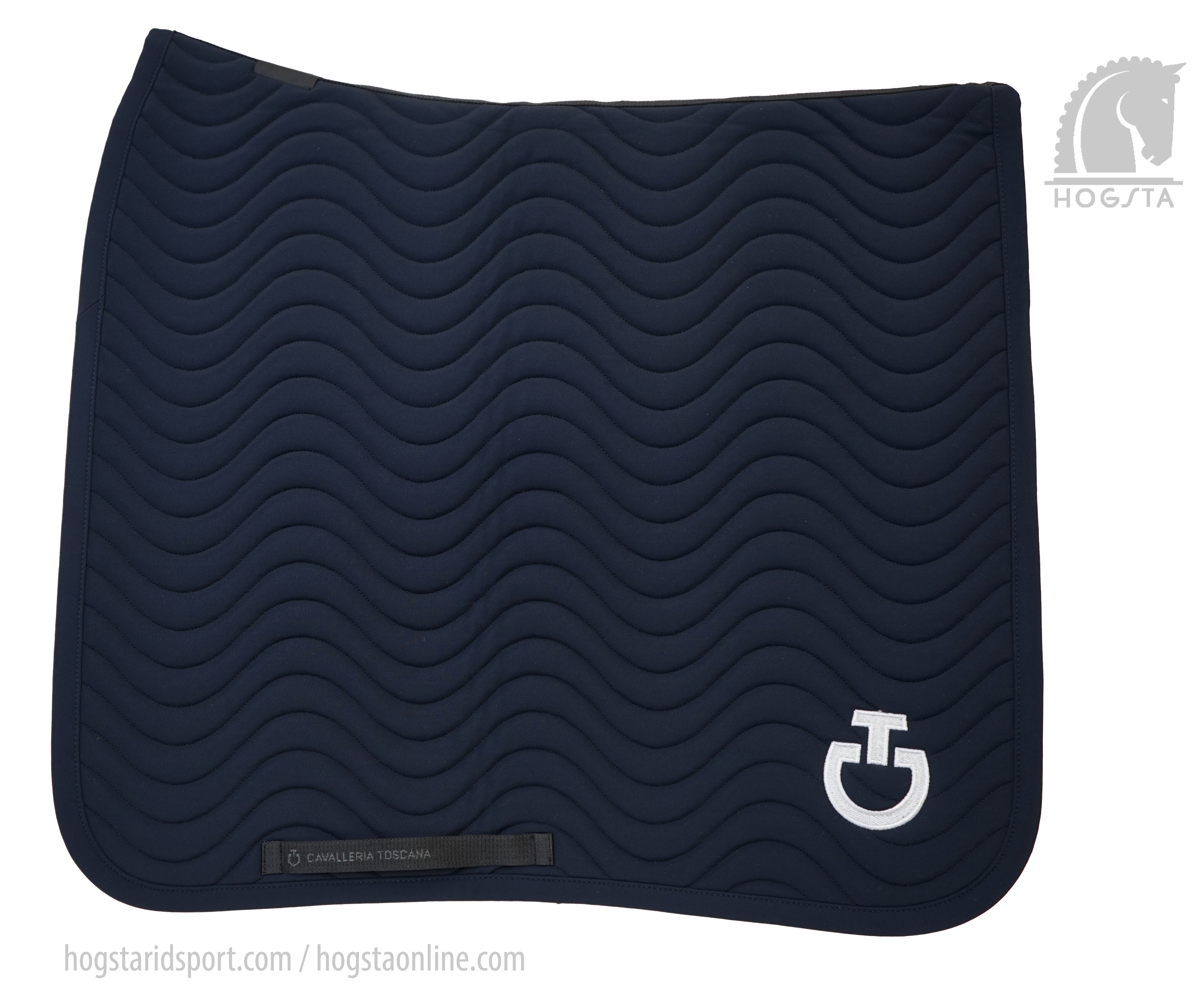 Wave Quilted Dressage Saddle Pad - Navy