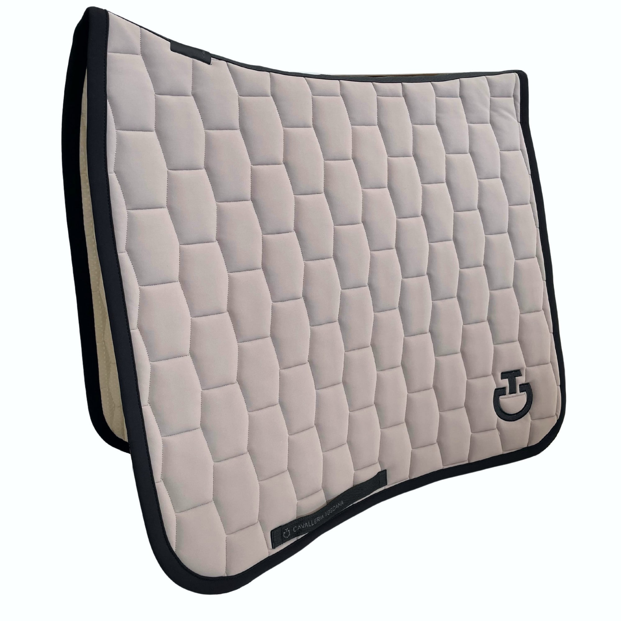 Geometric Quilted Dressage Saddle Pad - Beige