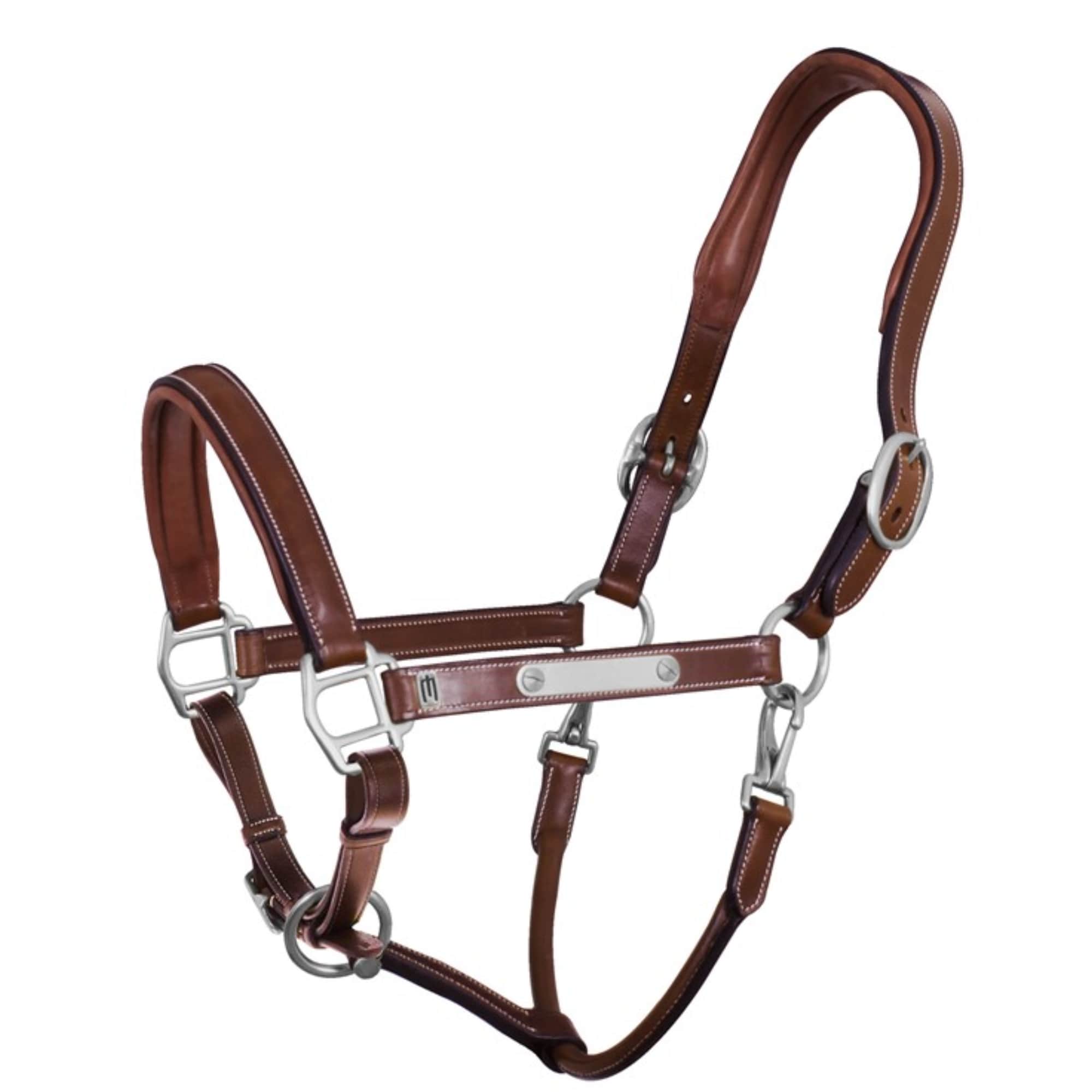 Leather Halter Silver - Brown
