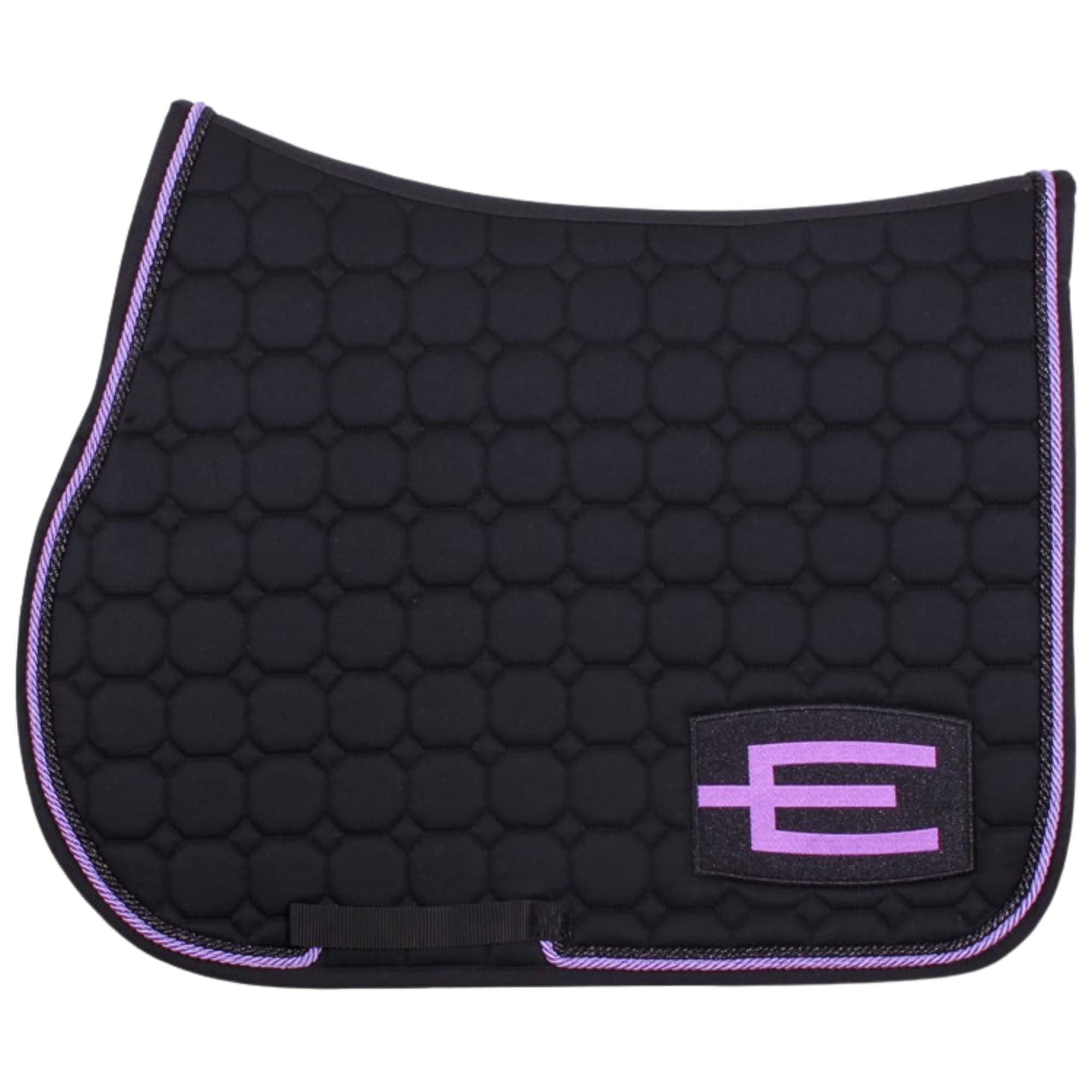 Jumping Saddle Pad G E-logo - Black Glitter/Purple