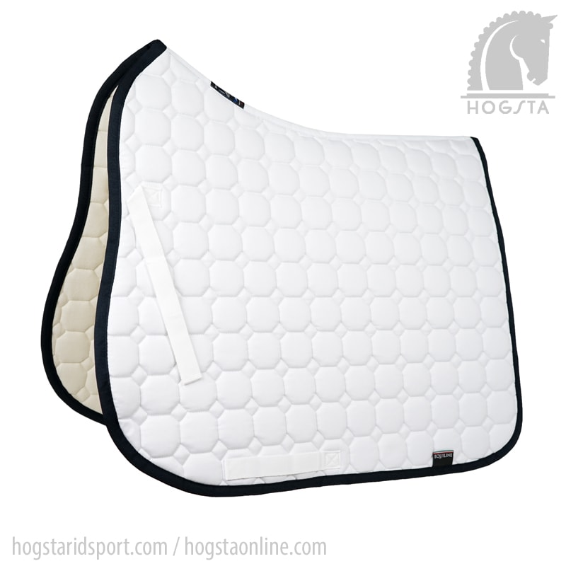 Vitt Octagon dressyrschabrak med svart kantband Equiline Hogsta Ridsport.