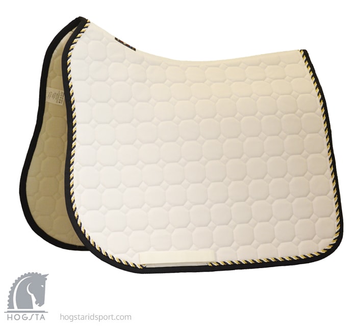 Octagon Dressage saddle pad - White G/V/M