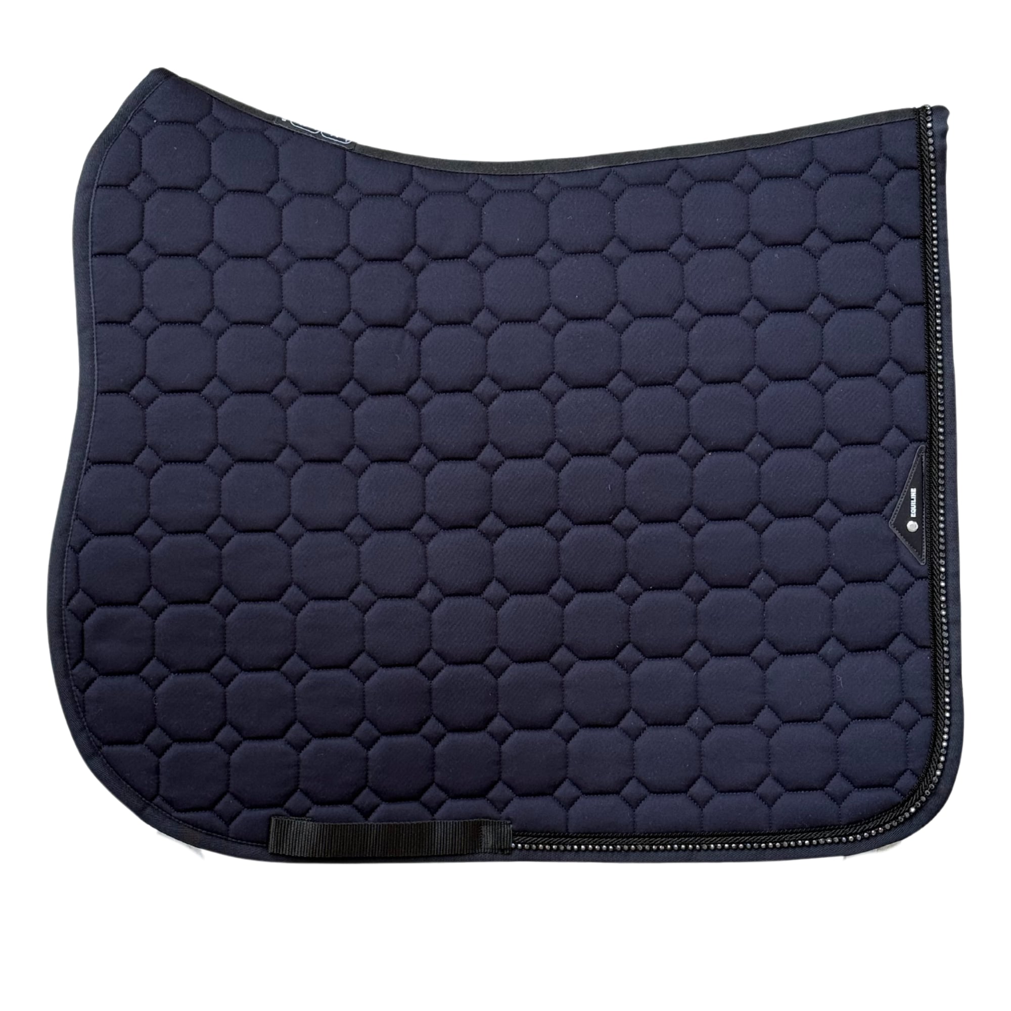 Octagon Dressage Saddle Pad - Navy Rhinestones