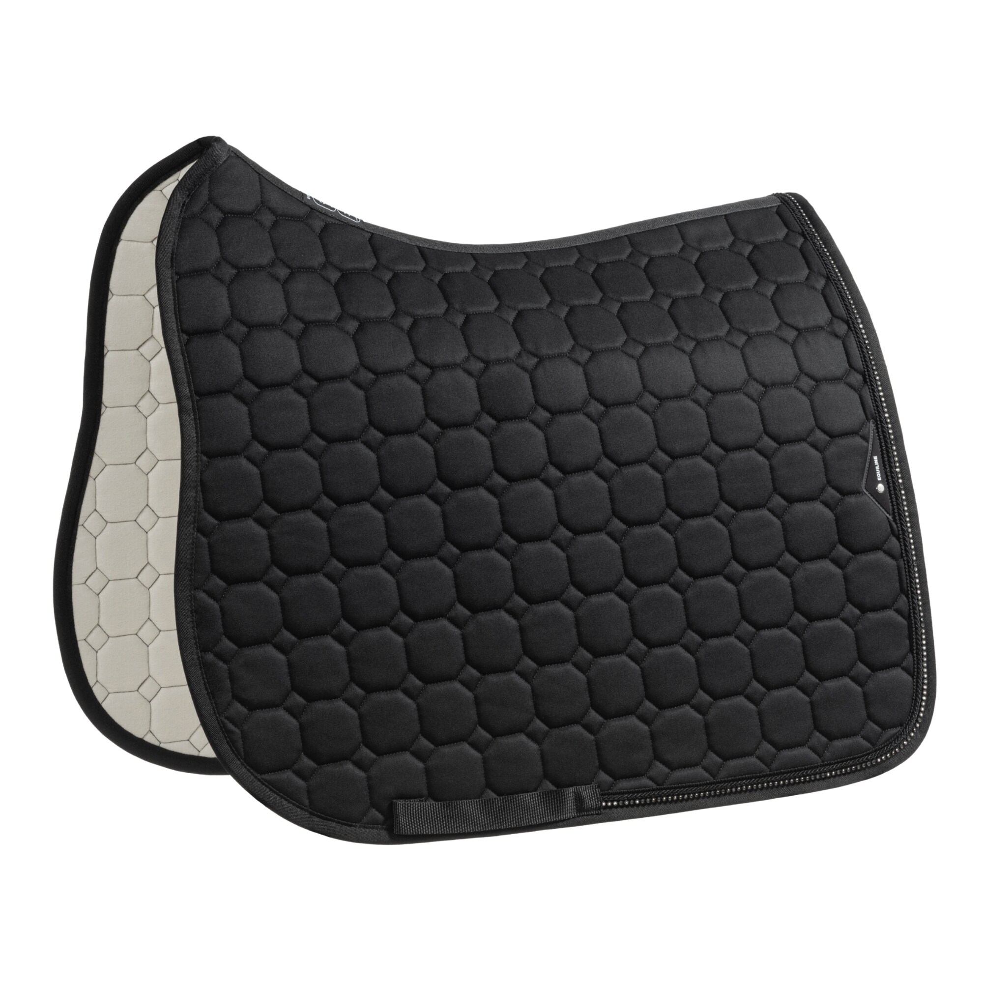 Octagon Dressage Saddle Pad - Black Rhinestones