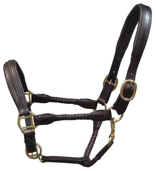 Leather headcollar, plaited