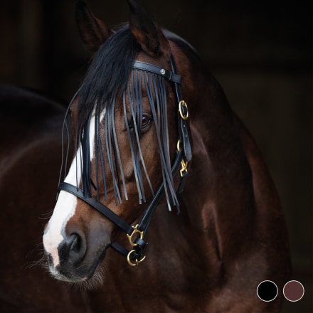 Fly Veil In Leather - Brown