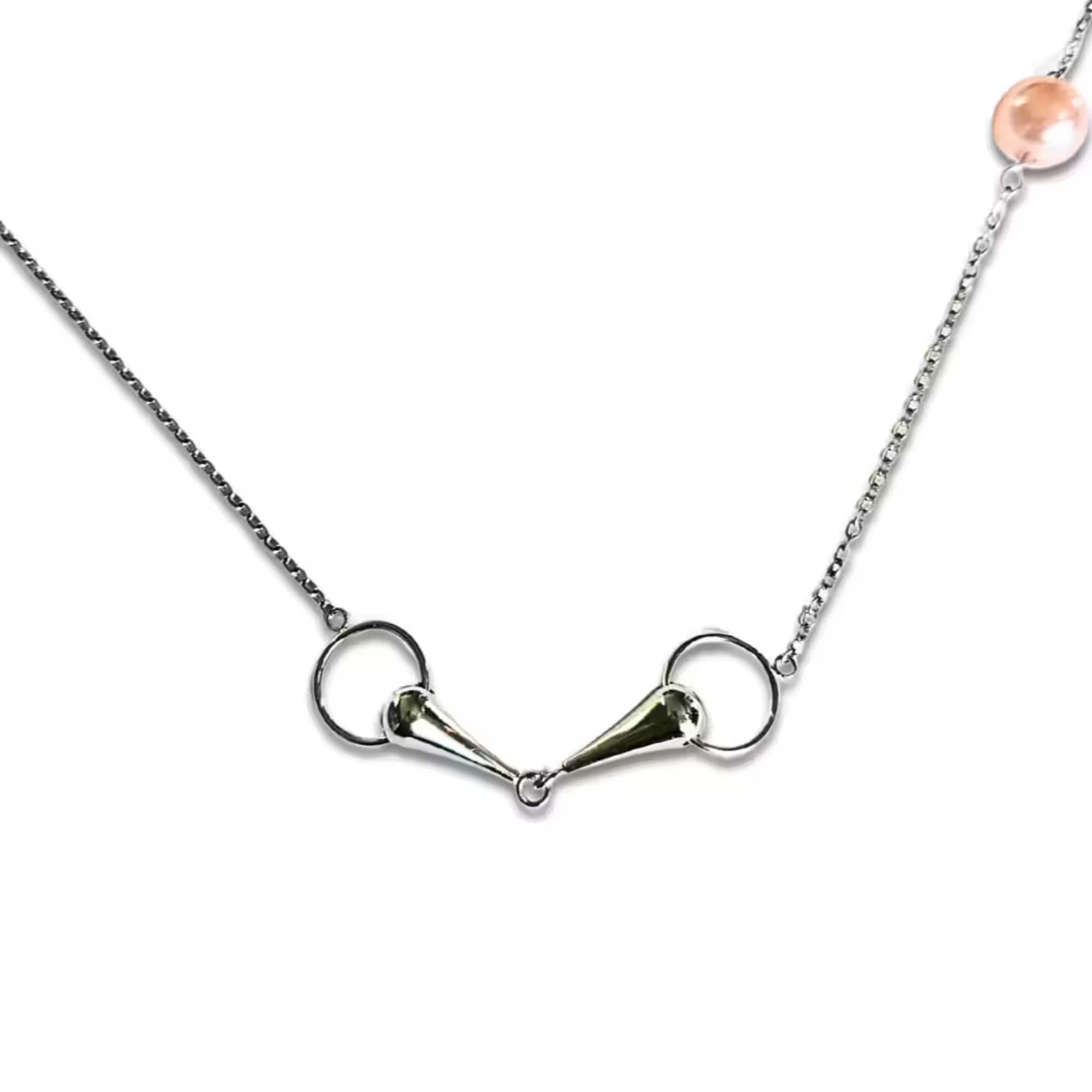 Bit Necklace Pearl - Silver