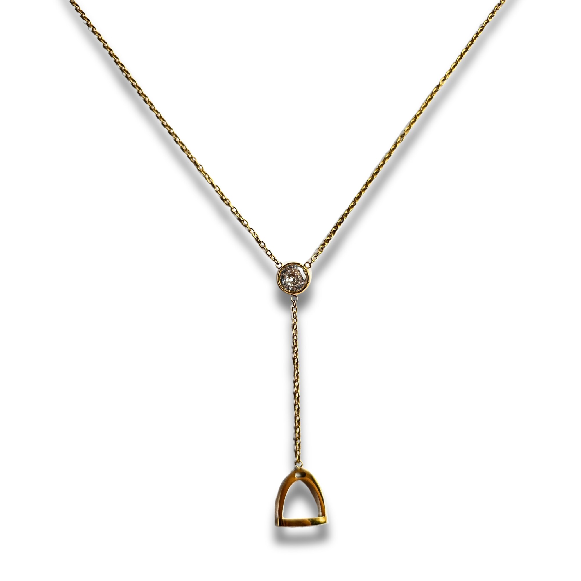 Stirrup Necklace - Gold