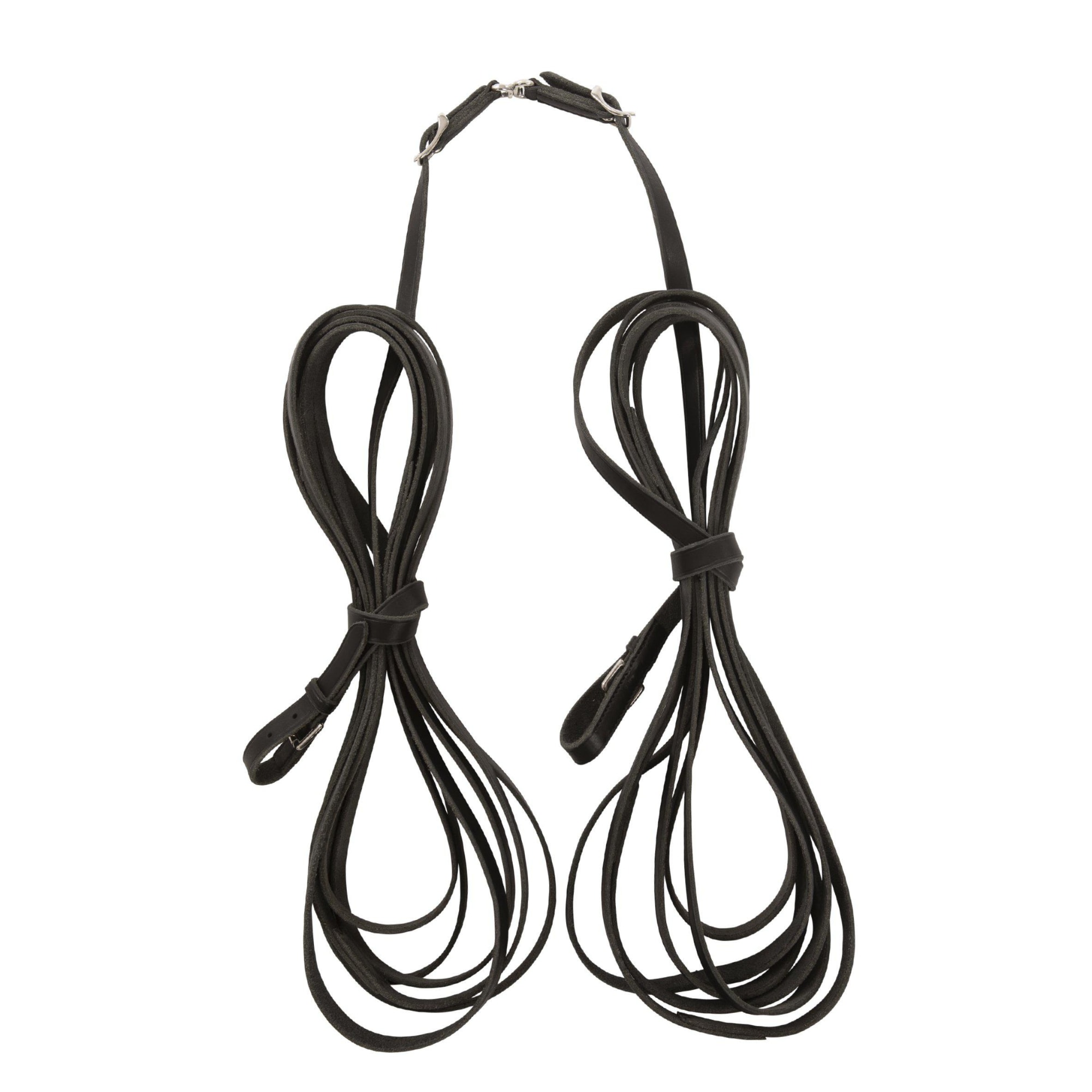 Leather Long Reins 16 m - Black