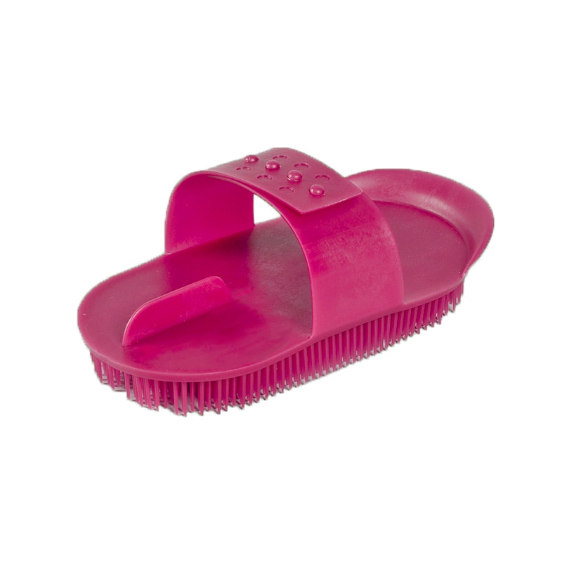 Plastic curry comb - Cerise