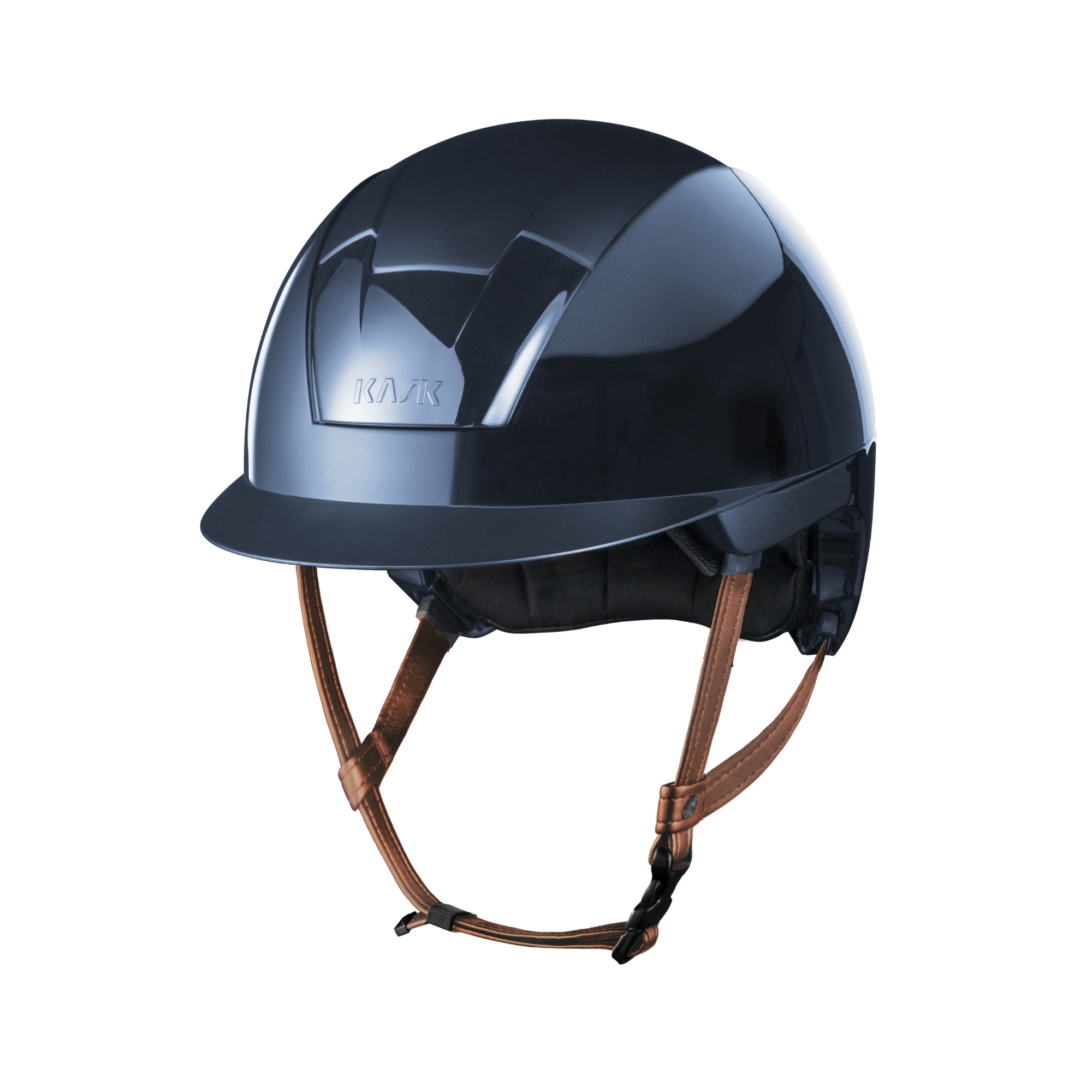 Riding Helmet Kooki Shine - Navy/Light Brown