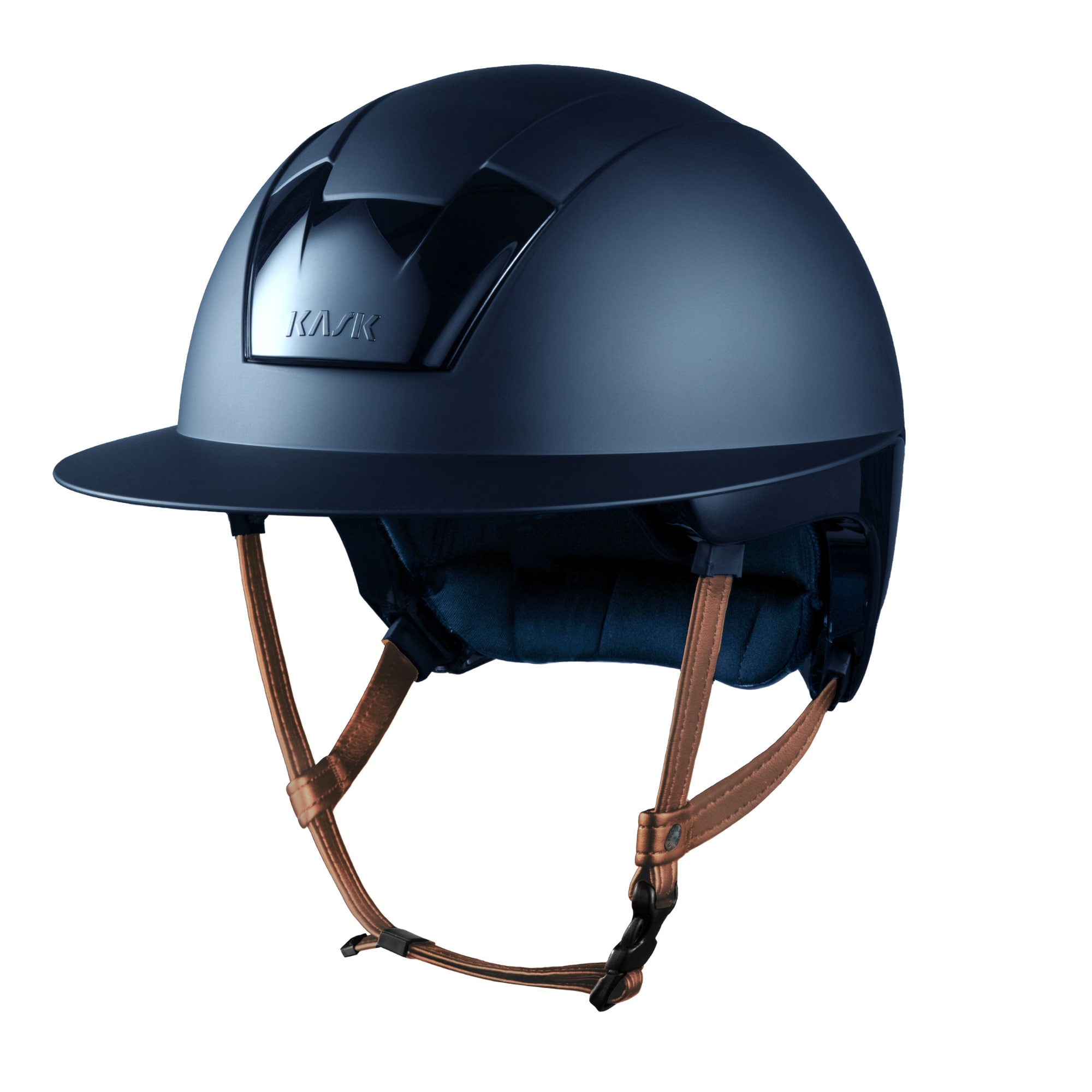 Riding Helmet Kooki Lady Matt - Navy/Light Brown