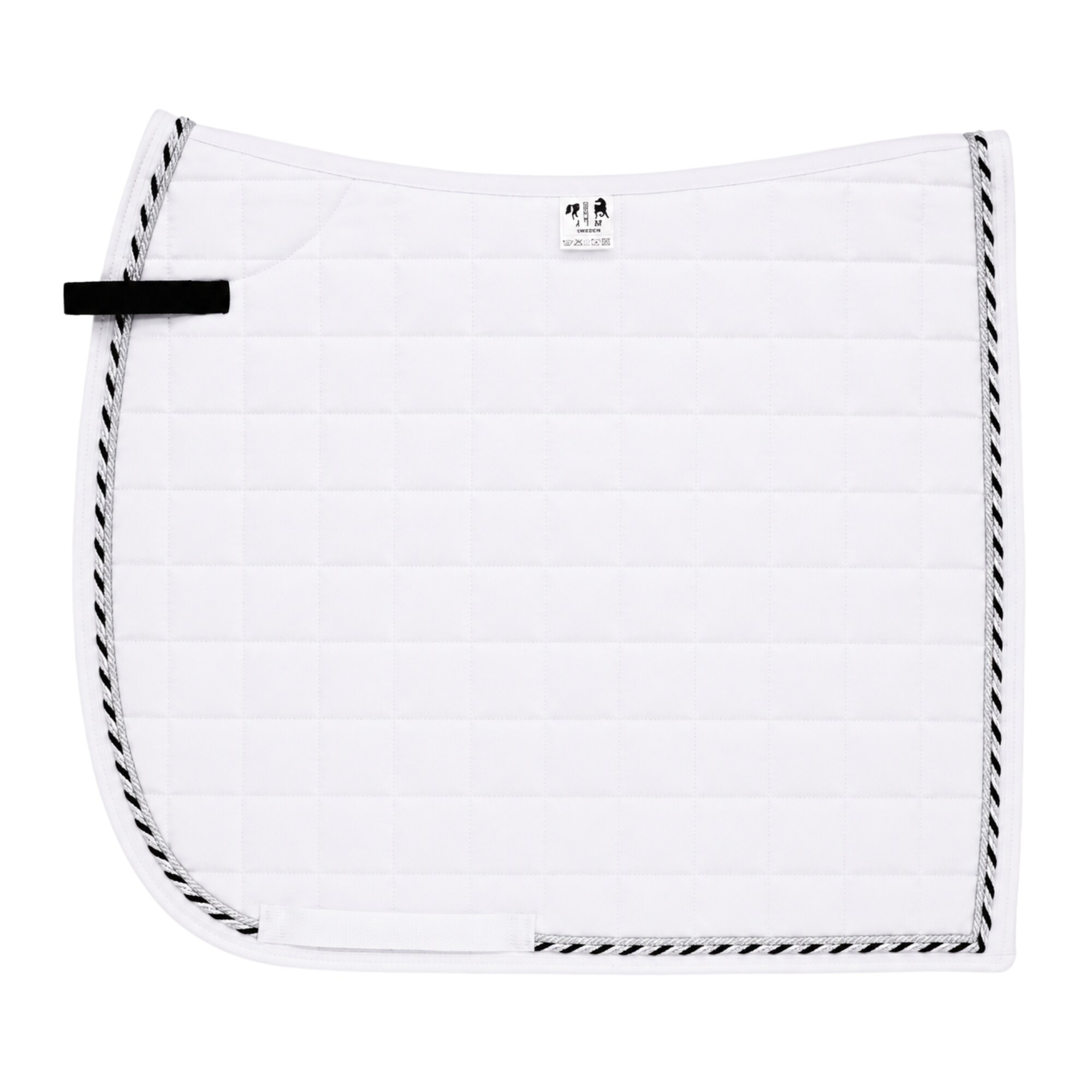 Dressage saddle pad - White Black/silver