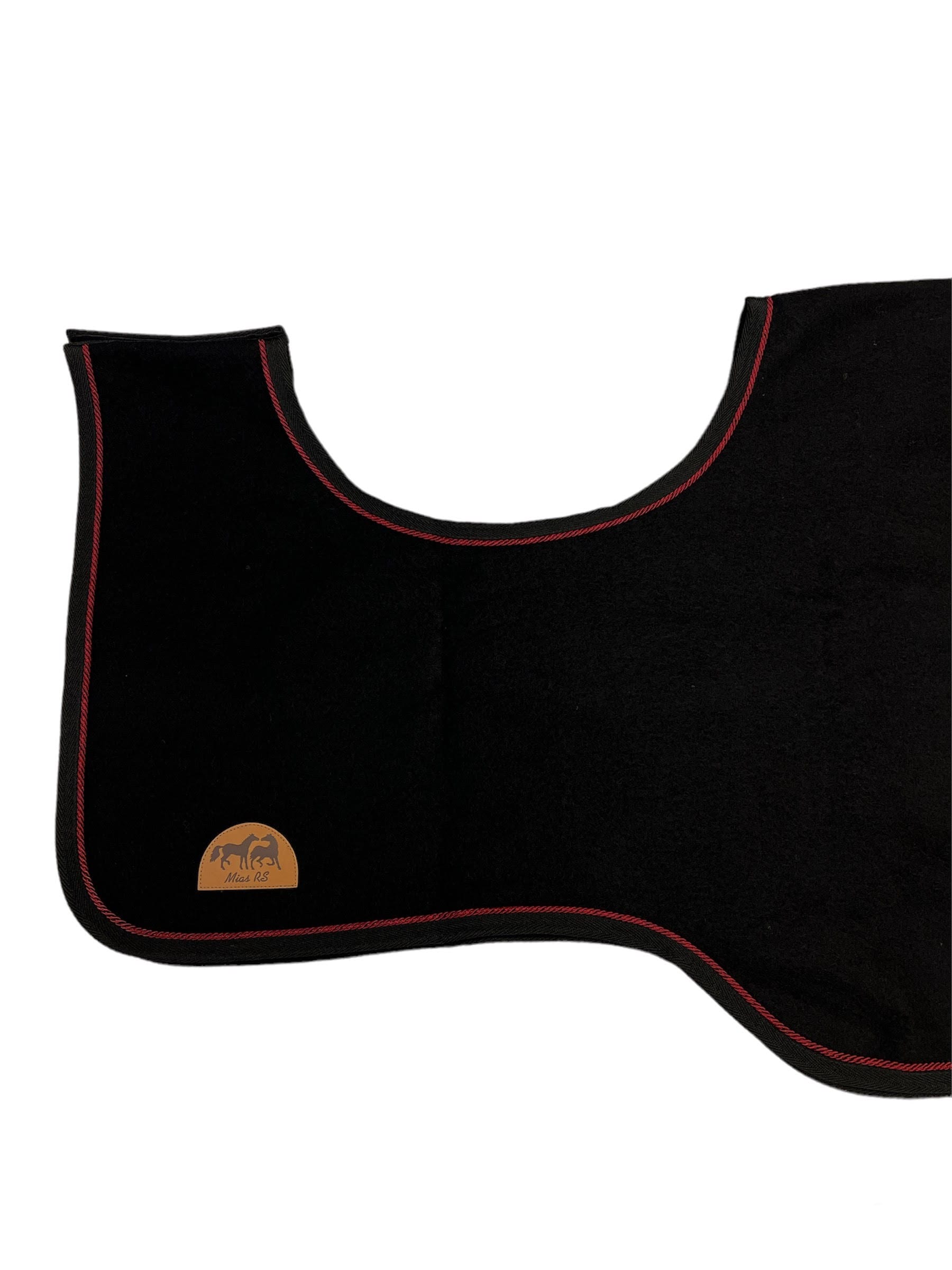 Riding rug in Wool - Black/Burgundy