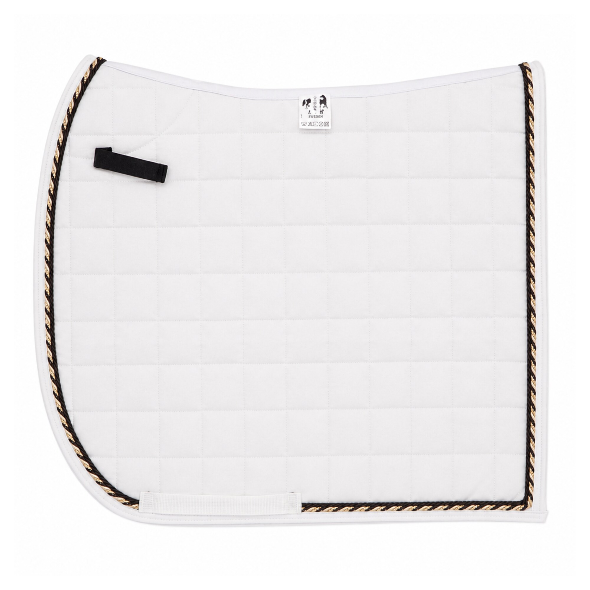 Dressage Saddle Pad - White/Brown/Gold