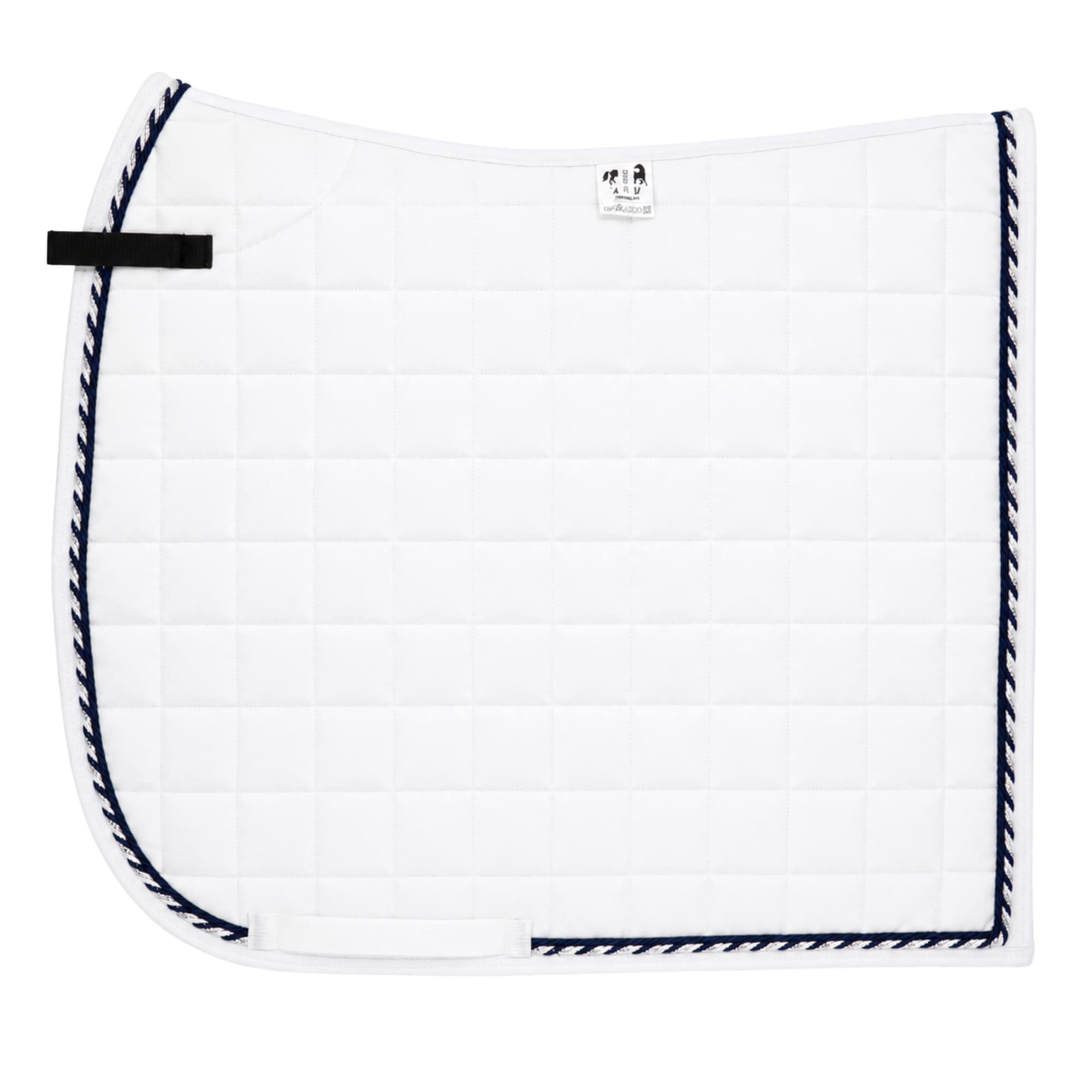 Dressage Saddle Pad - White/Navy/Silver