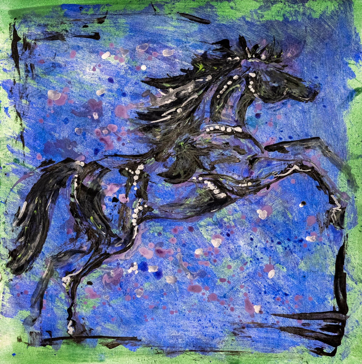 Horse Painting - A breath of green