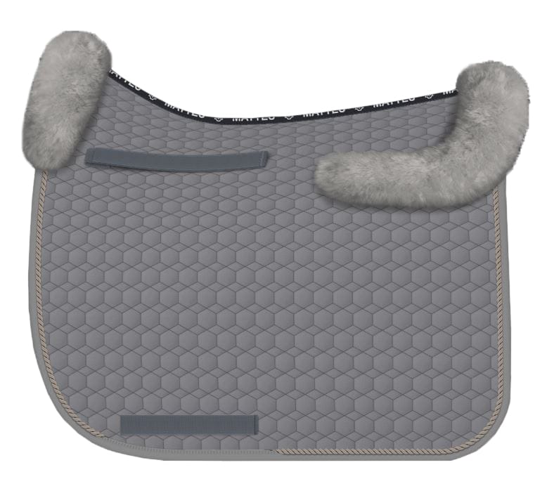 Sheepskin dressage saddle pad - Gray