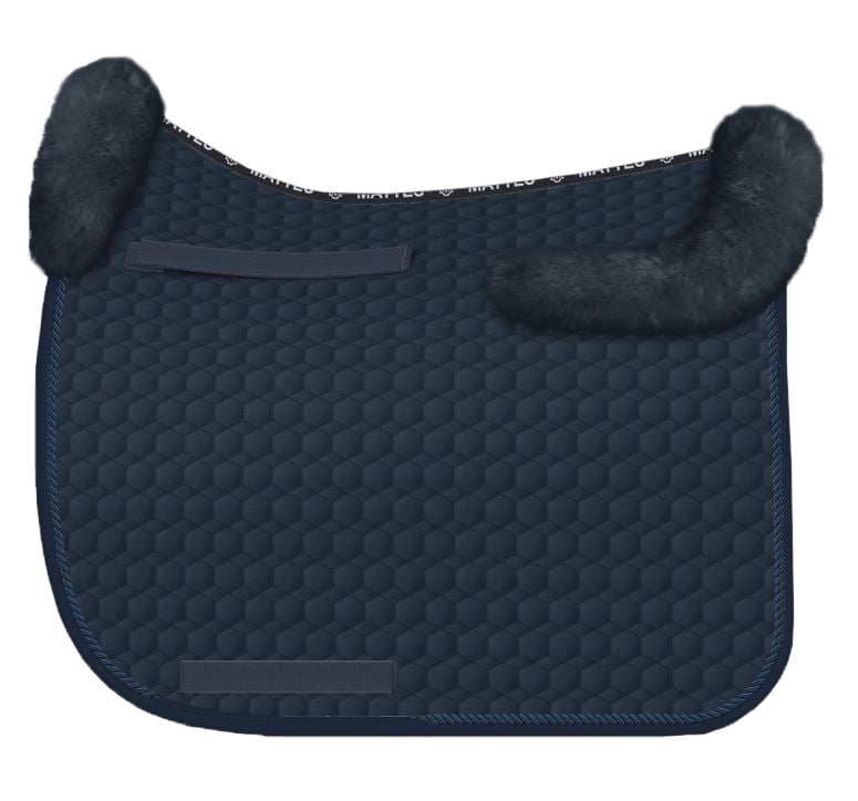 Sheepskin dressage saddle pad - Navy