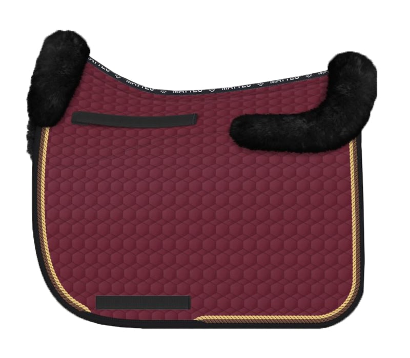 Sheepskin Saddle Pad DR - Burgundy/Black