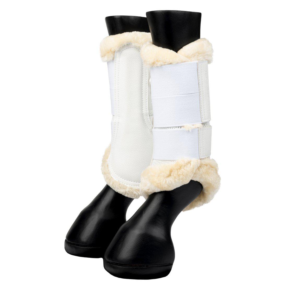 Fleece edge mesh brushing boots - White