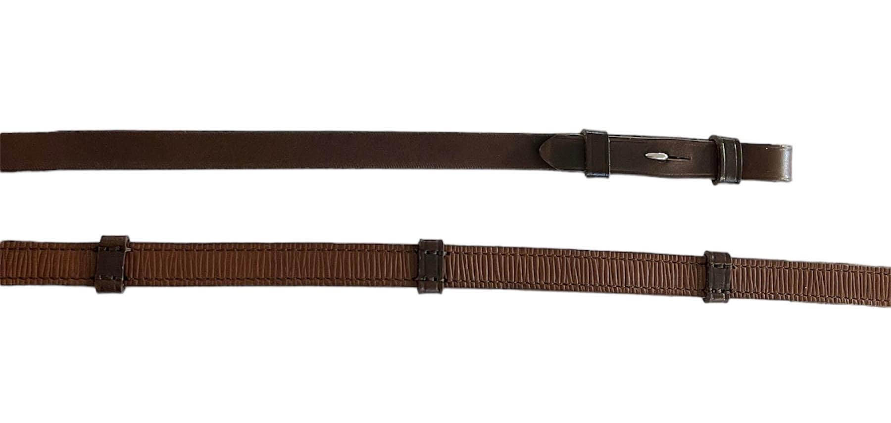 Leather Comfort Grip reins 16 mm w stoppers - Chocolate