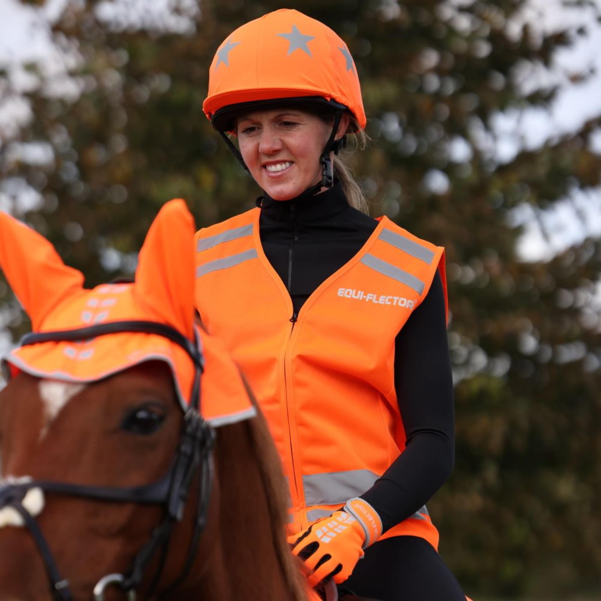 Thin reflective vest for riders - Orange