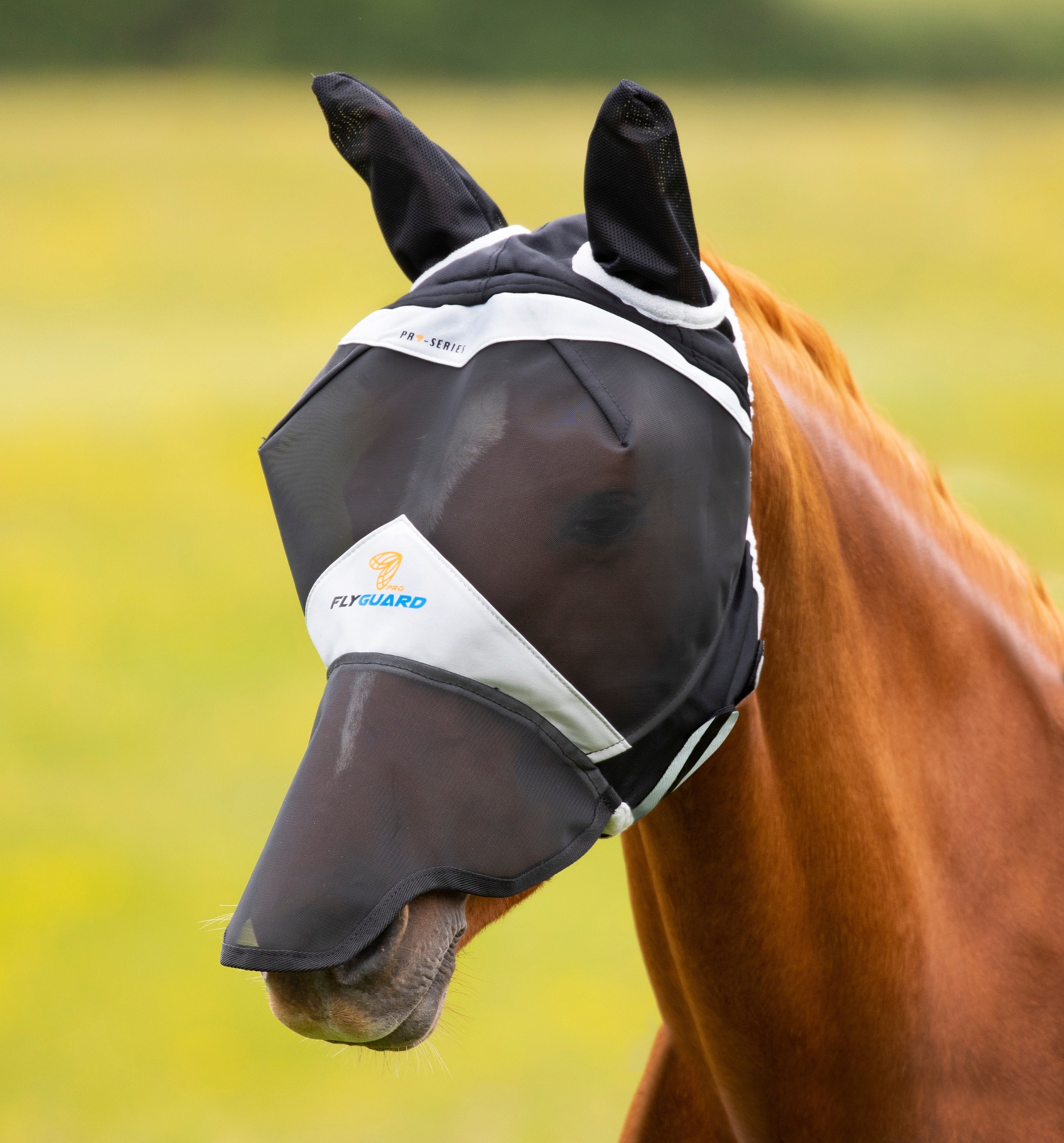 Fly mask with ears and nose