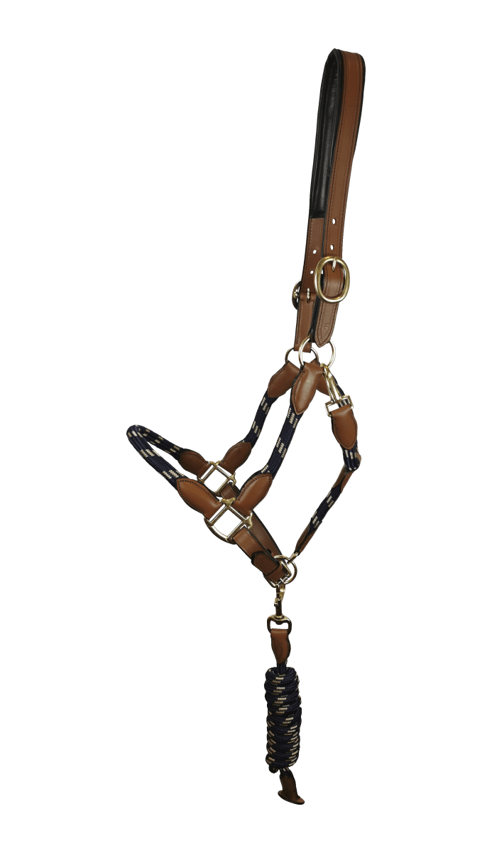 Halter Rope/Leather - Navy