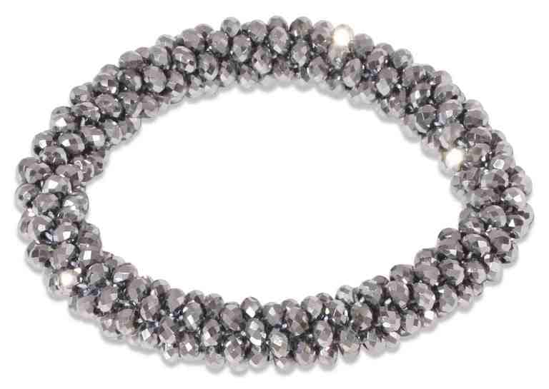 Shiny Beads Scrunchie - Navy