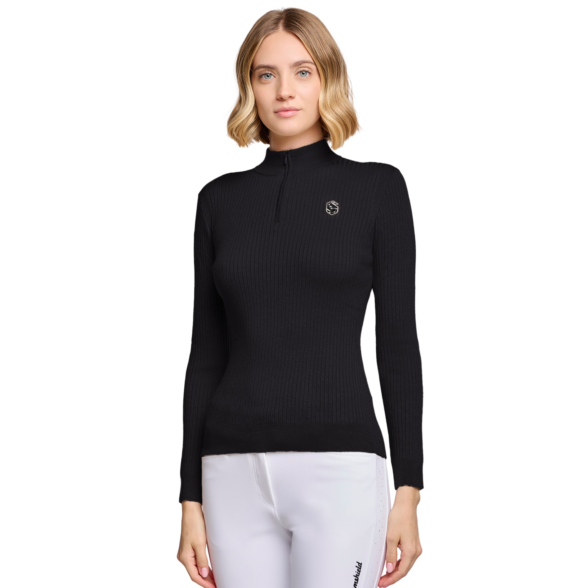 Lidia Ribbed Pullover - Black